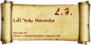 Lábdy Havaska névjegykártya